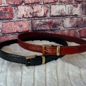 Black and Brown Braided Style Leather Belts